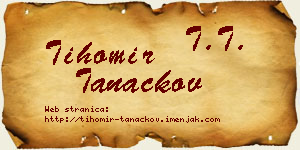 Tihomir Tanackov vizit kartica